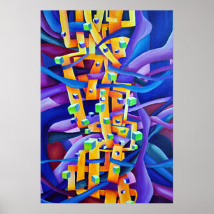 Geometrical Abstract - Rainbow Vibes Composition Poster