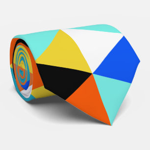 Geometrical Abstract Triangle Pattern Neck Tie