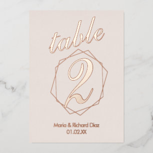 Geometrical Border Pressed Foil Table Number