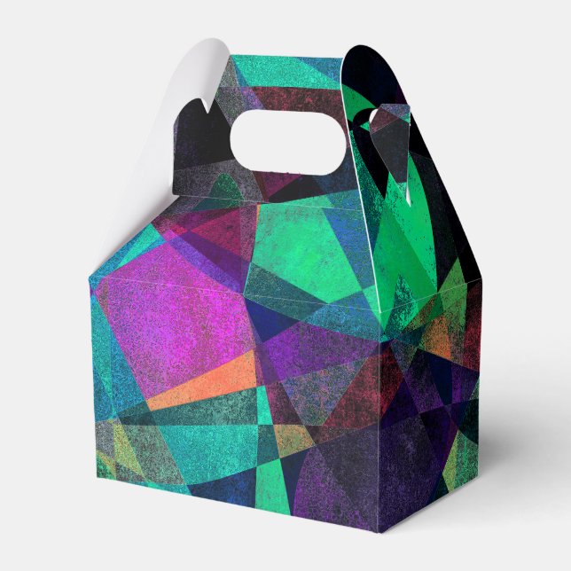 Geometrical, Colourful, Grungy Abstract Art Favor Box (Front Side)