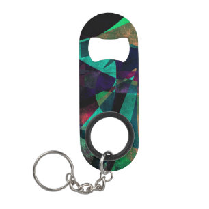 Geometrical, Colourful, Textured Abstract Art Mini Bottle Opener