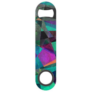Geometrical, Colourful, Textured Abstract Art Speed Bottle Opener