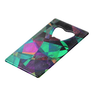 Geometrical, Colourful, Textured Abstract Art Wallet Bottle Opener