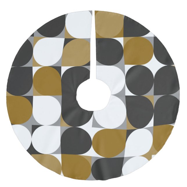 Geometrical Creativity: Seamless Pattern Design Brushed Polyester Tree Skirt (Front)
