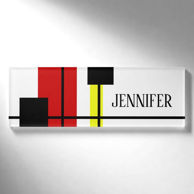 Geometrical design name tag (Front)