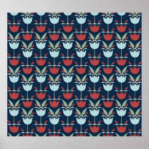 Geometrical Flower: Multi-Coloured Vintage Ornamen Poster