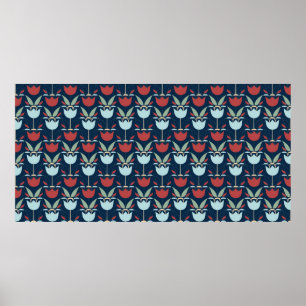 Geometrical flower pattern, ornament, multi-colore poster