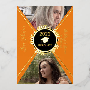 Geometrical Graduation Gold  Pressed Announcement