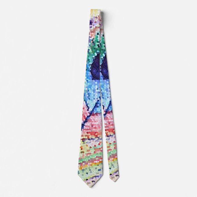 Geometrical Minimal Art Peacock Feather Tie (Front)