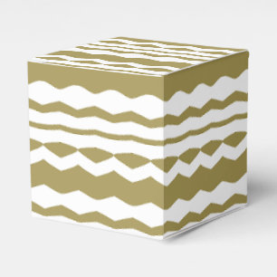Geometrical ornamental beige & white favor box