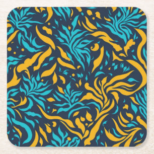 Geometrical pattern square paper coaster