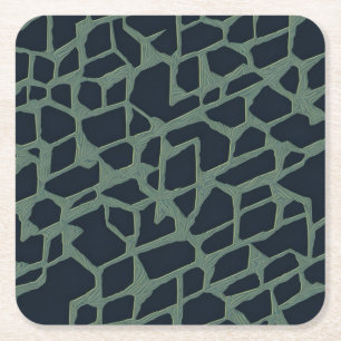 Geometrical pattern square paper coaster