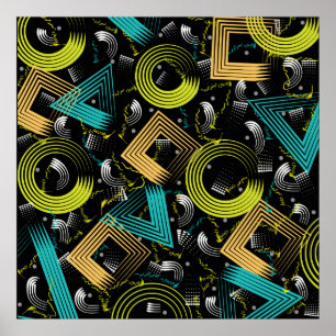 Geometrical Patternbackground,retro,90s,abstract,a Poster
