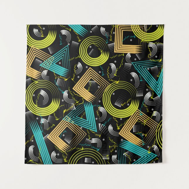 Geometrical Patternbackground,retro,90s,abstract,a Tapestry (Front)