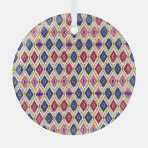 Geometrical Patterns: Traditional Textile Illustra Glass Ornament
