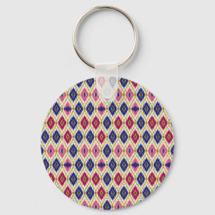 Geometrical Patterns: Traditional Textile Illustra Keychain