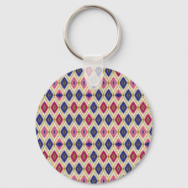 Geometrical Patterns: Traditional Textile Illustra Keychain (Front)