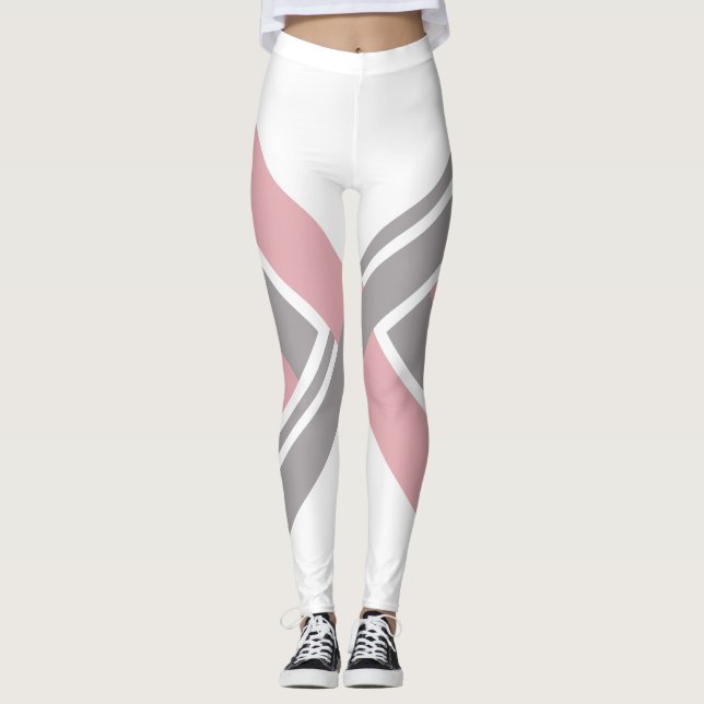 Geometrical pink leggings (Front)