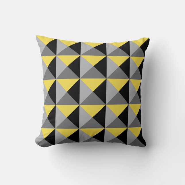 Geometrical Pyramids (Customisable Colour) Throw Pillow (Front)