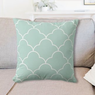 Geometrical Scalloped Pattern Pastel Colour Throw Pillow