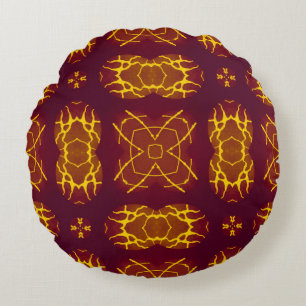 Geometrical Seamless Print Retro design. Geometric Round Pillow