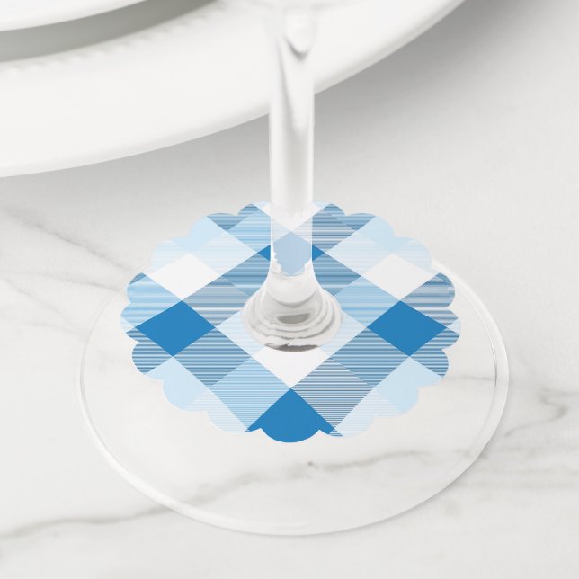 Geometrical Square Abstraction 6 Wine Glass Tag (Close Up)