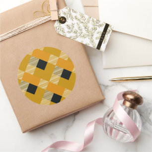 Geometrical Square Abstraction 9 Classic Round Sticker