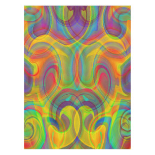 GEOMETRICAL SWIRL COLORFUL ART ABSTRACT   TABLECLOTH
