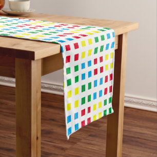 Geometrics colourful pattern short table runner