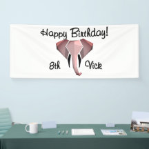  Geometrics Elephant Head Birthday Age and Name