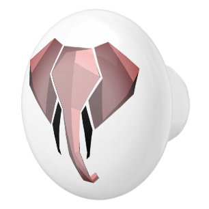 Geometrics Elephant Head  Ceramic Knob