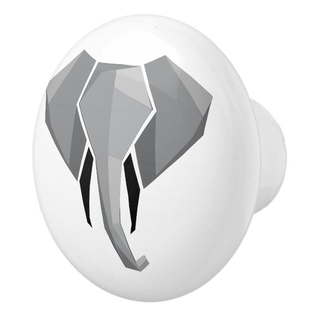 Geometrics Elephant Head  Ceramic Knob (Right)