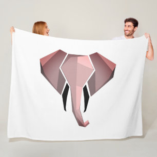 Geometrics Elephant Head  Fleece Blanket