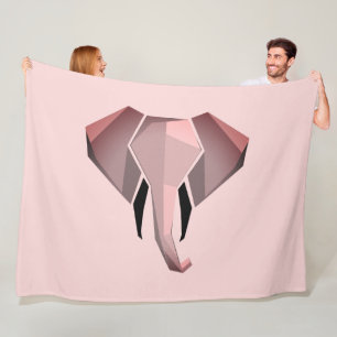 Geometrics Elephant Head Fleece Blanket