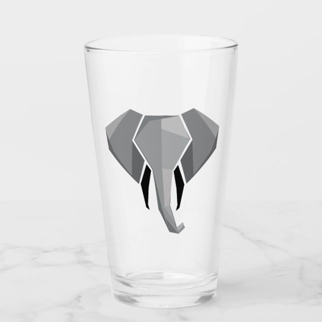 Geometrics Elephant Head  Glass (Front)
