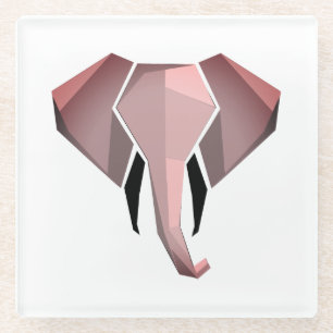 Geometrics Elephant Head Glass Coaster