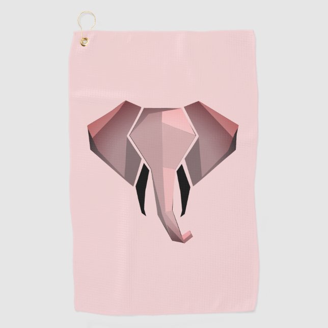 Geometrics Elephant Head  Golf Towel (Front)