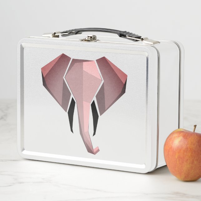 Geometrics Elephant Head  Metal Lunch Box (In Situ)