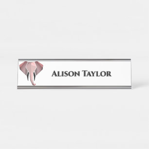 Geometrics Elephant Head Name Plates