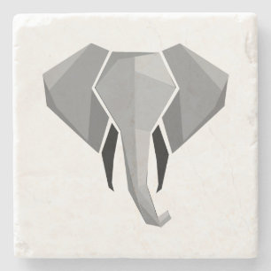 Geometrics Elephant Head Stone Coaster