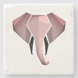 Geometrics Elephant Head Stone Coaster