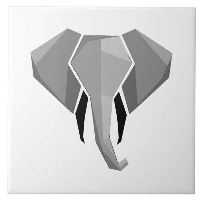 Geometrics Elephant Head  Tile (Front)