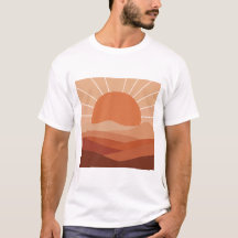 Géométrie du désert – T-Shirt minimaliste Soleil e