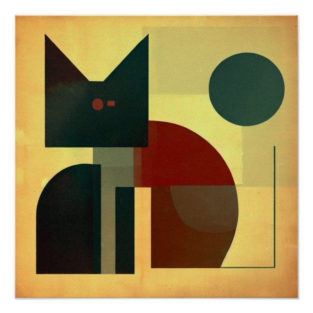 Geometrie Katze Poster (Front)