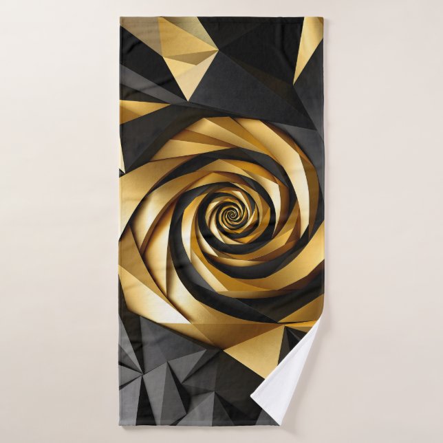 Géométrie spirale dorée (Serviette de bain)