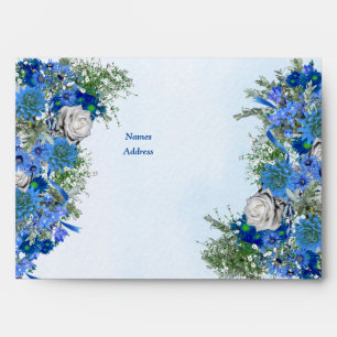 Géométrique - Enveloppes de fleurs bleues Gold Nav