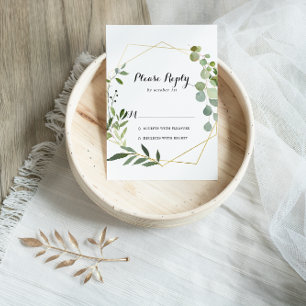 Géométrique Gold Tropical Green Calligraphie RSVP