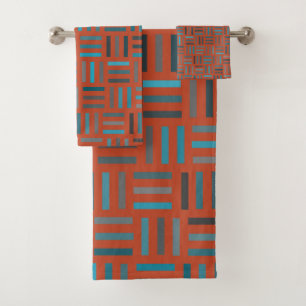 Géométrique orange et turquoise