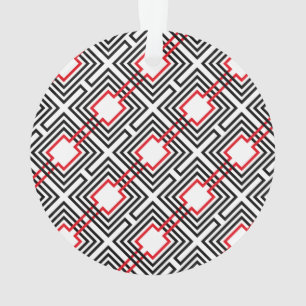 Géométrique rouge et blanc noir