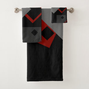 Géométrique rouge et gris noir